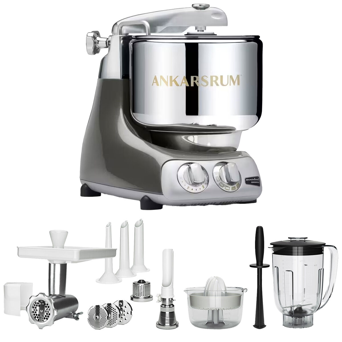 AKM 6230 köksmaskin + Deluxepaket, black chrome