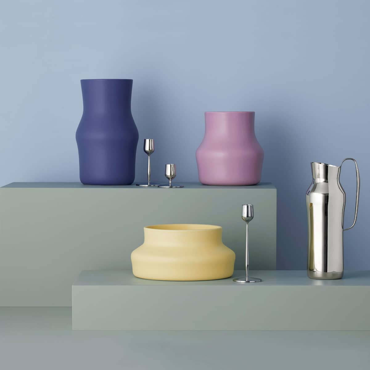 Dorotea ljusstake 7x18 cm, blankt stål