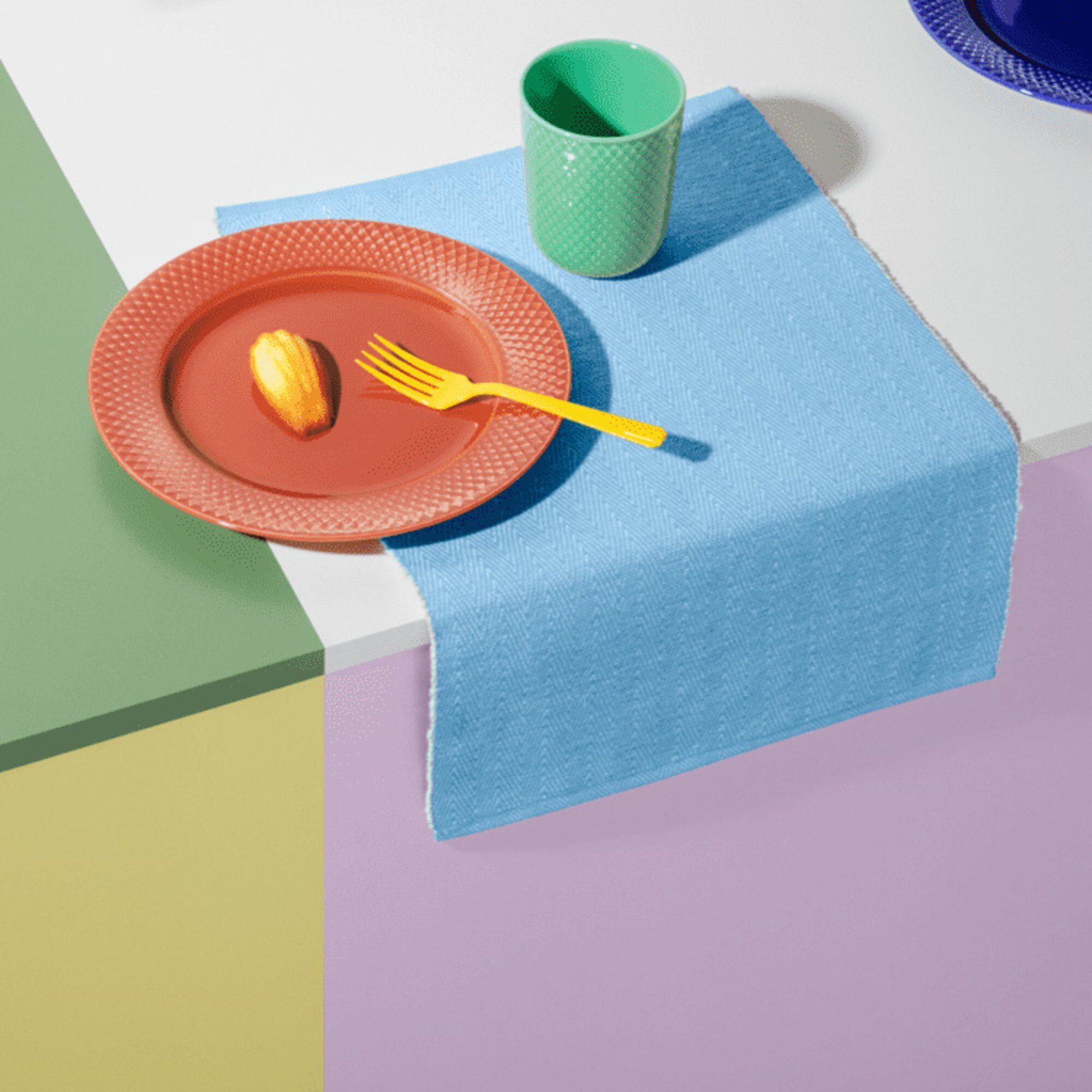 Alternativ bild 1 för Lyngby Porcelæn Herringbone bordstablett, turkos
