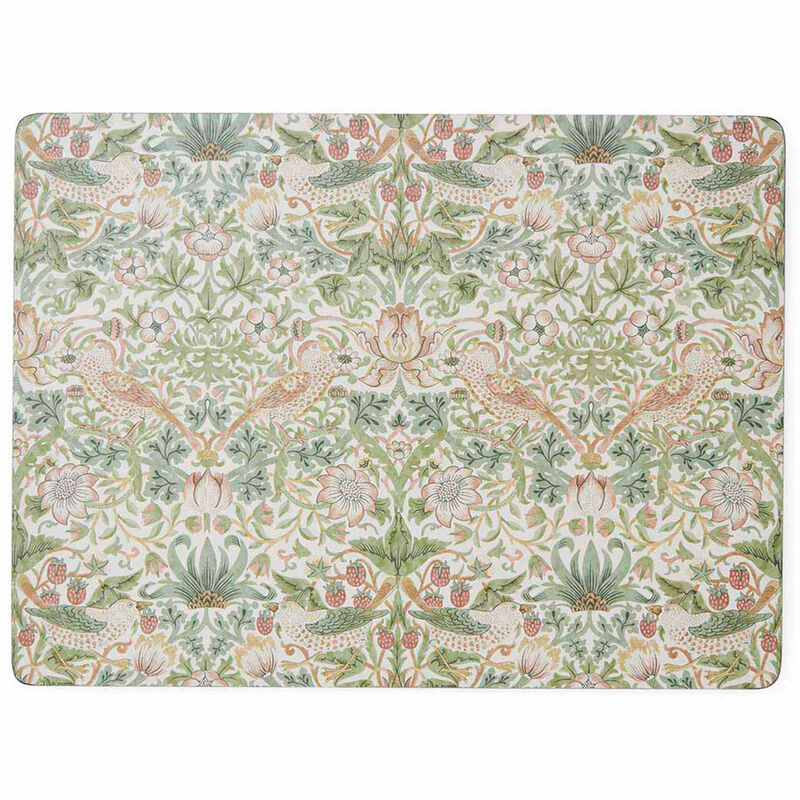 Spode Morris & Co Strawberry Thief pöytätabletti 4-pakkaus, vihreä