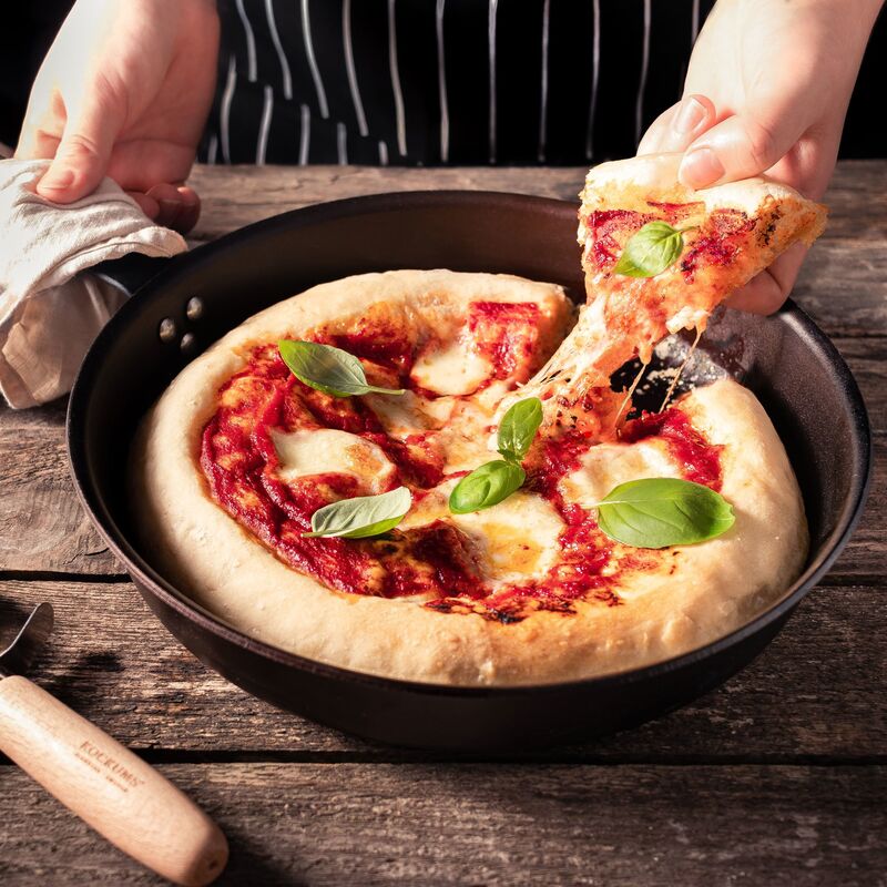 Stegepande kulstofstål, 28 cm.