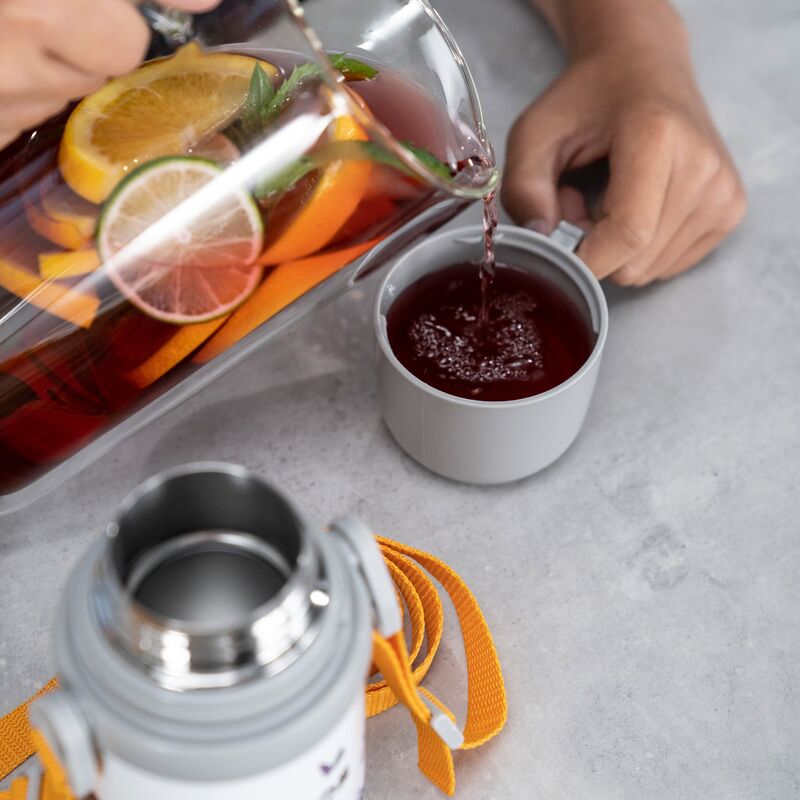 Termo termosflaske, 380 ml, hvit og grå