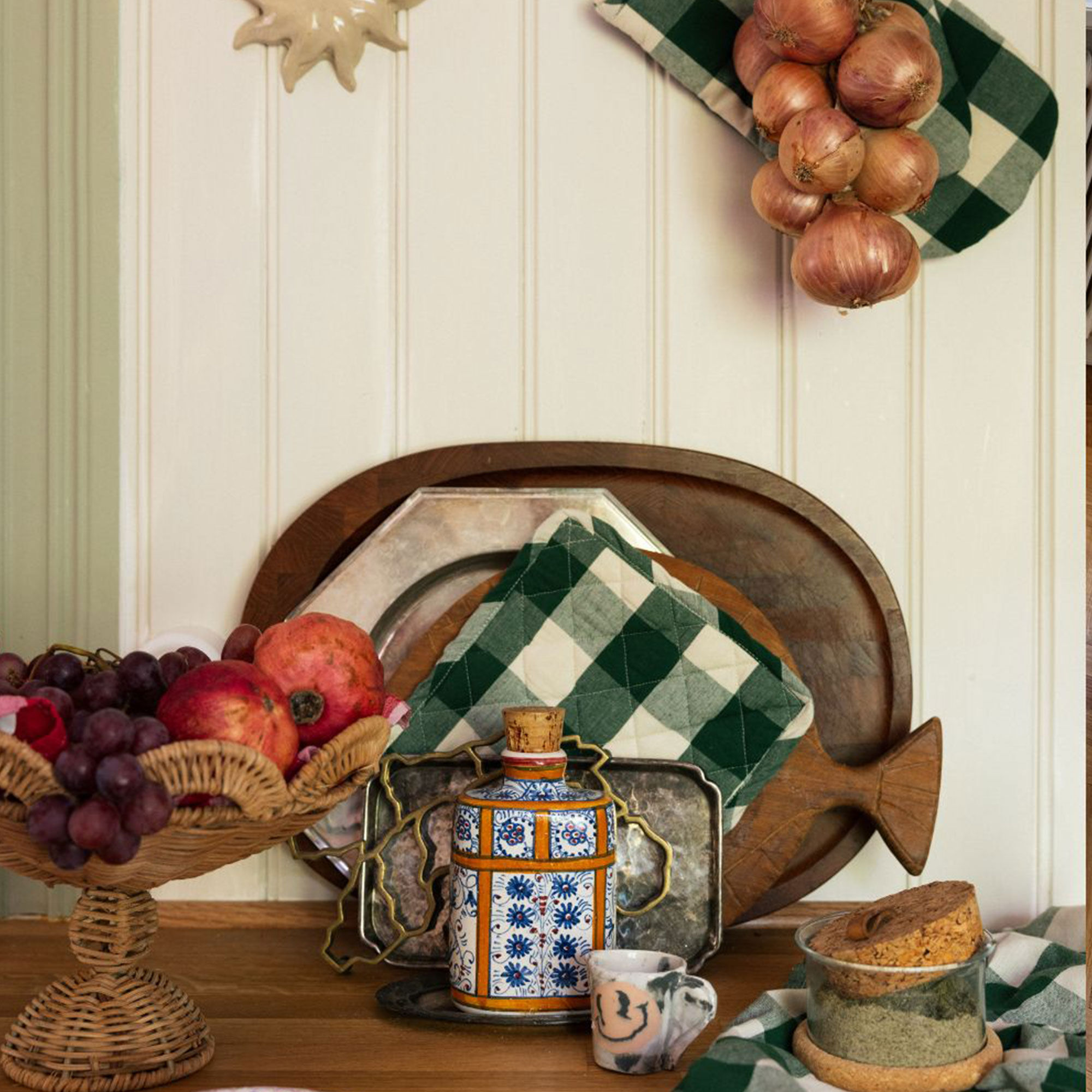 Elsa gryteklut 20 × 20 cm, grønn/beige