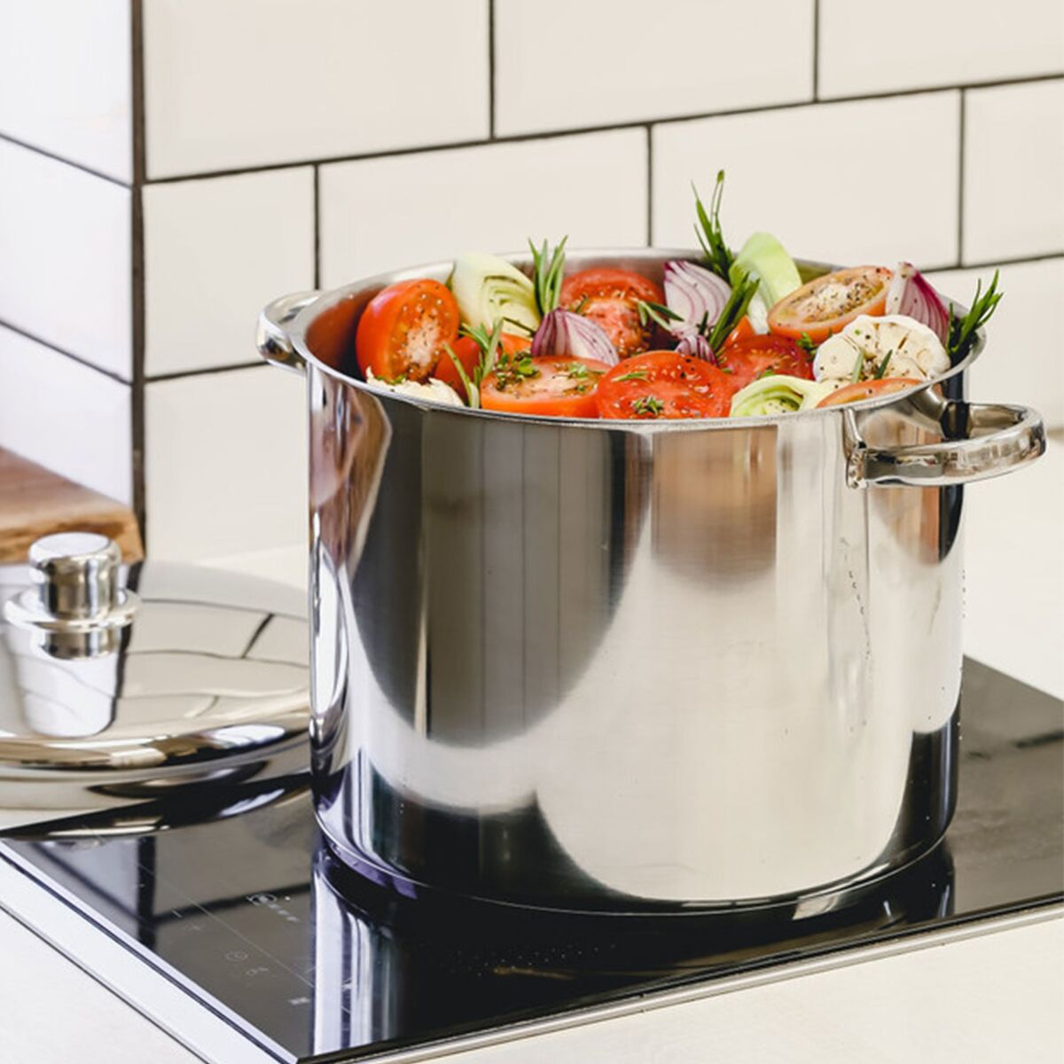 Gryde med låg 14 liter, rustfrit stål