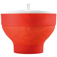 Popcornmaker XL + 4 skåler, rød