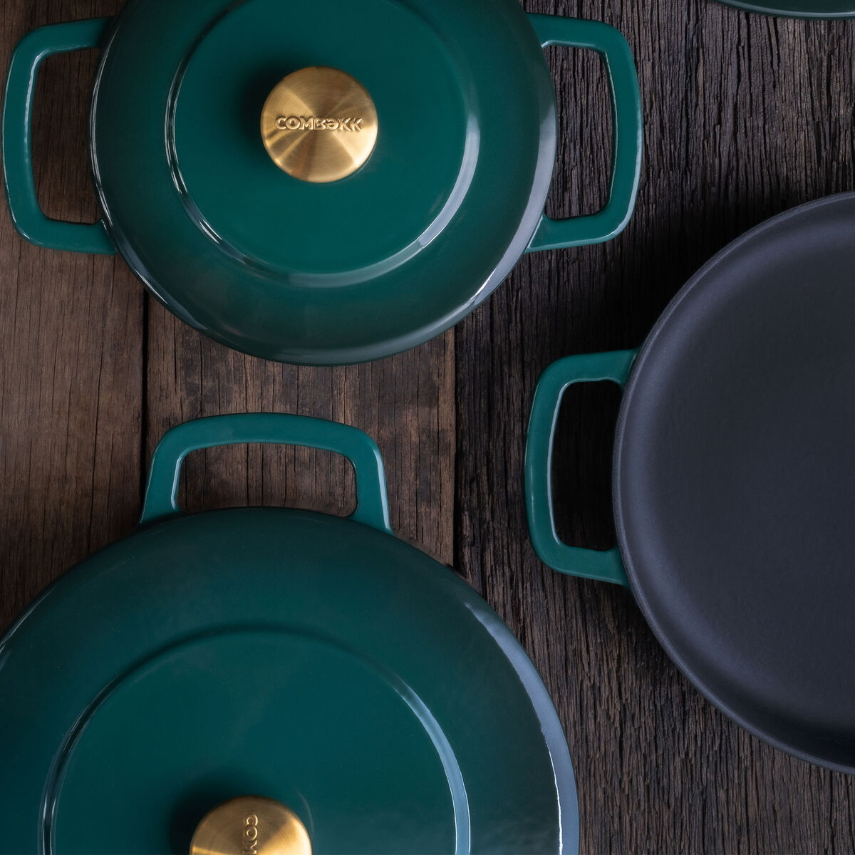 Combekk Støpejernsgryte 32 cm / 12 liter, grønn