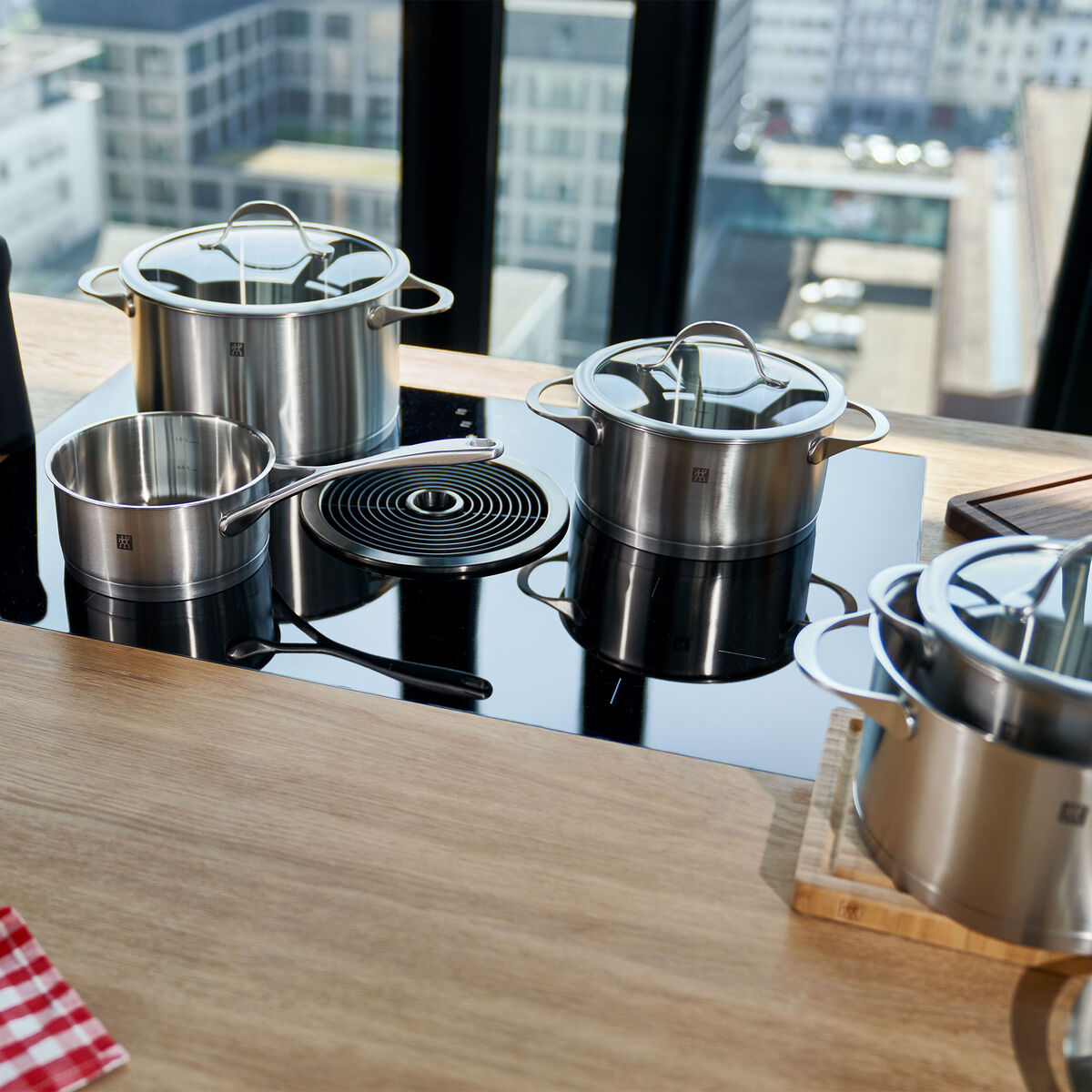 Essence gryde- og kasserollesæt, 4 dele + 3 låg, rustfrit stål