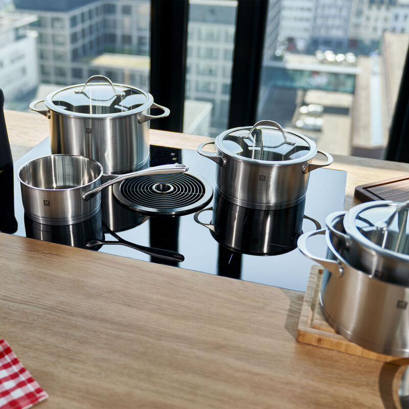 Essence gryde- og kasserollesæt, 4 dele + 3 låg, rustfrit stål