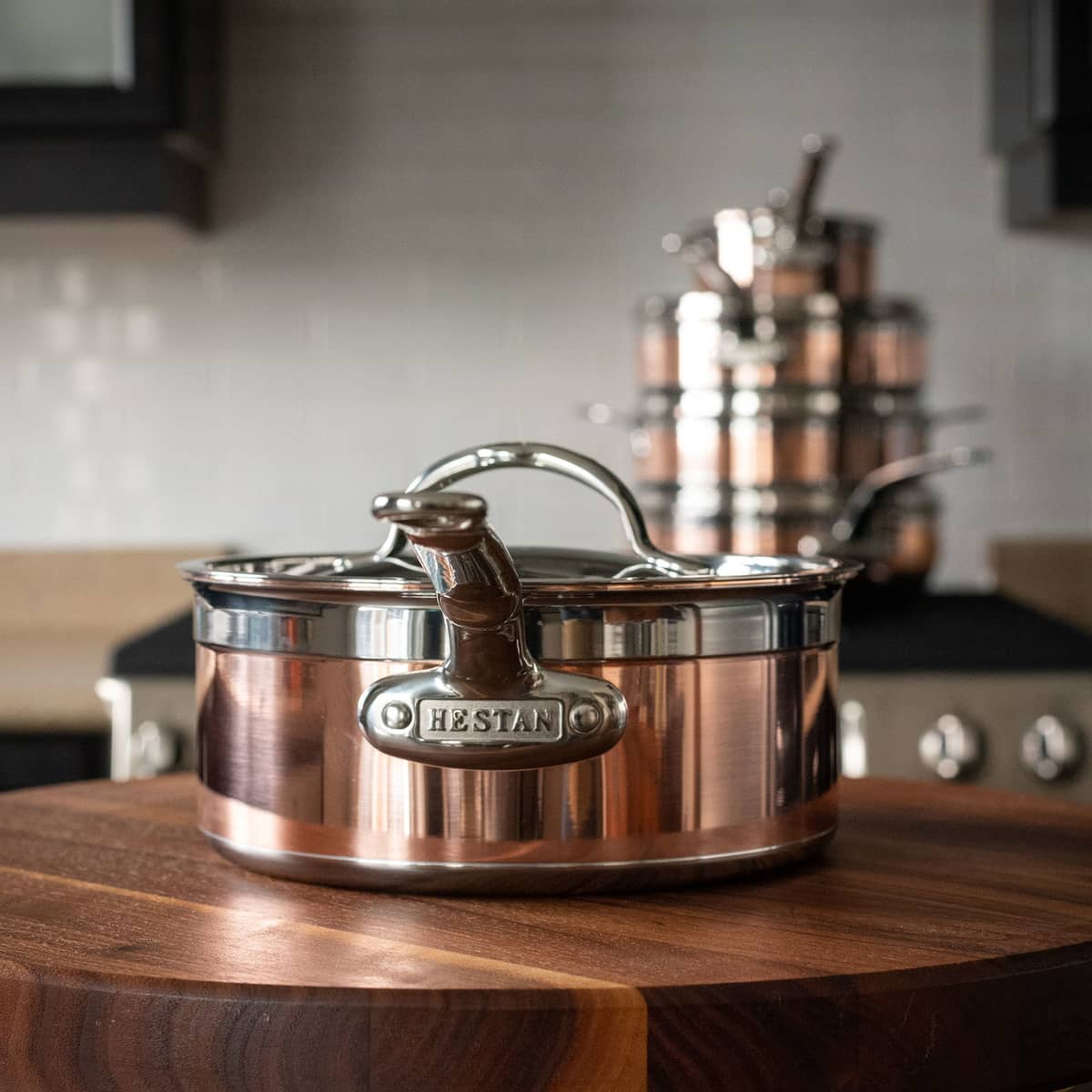 Copperbond gryta med lock 18 cm