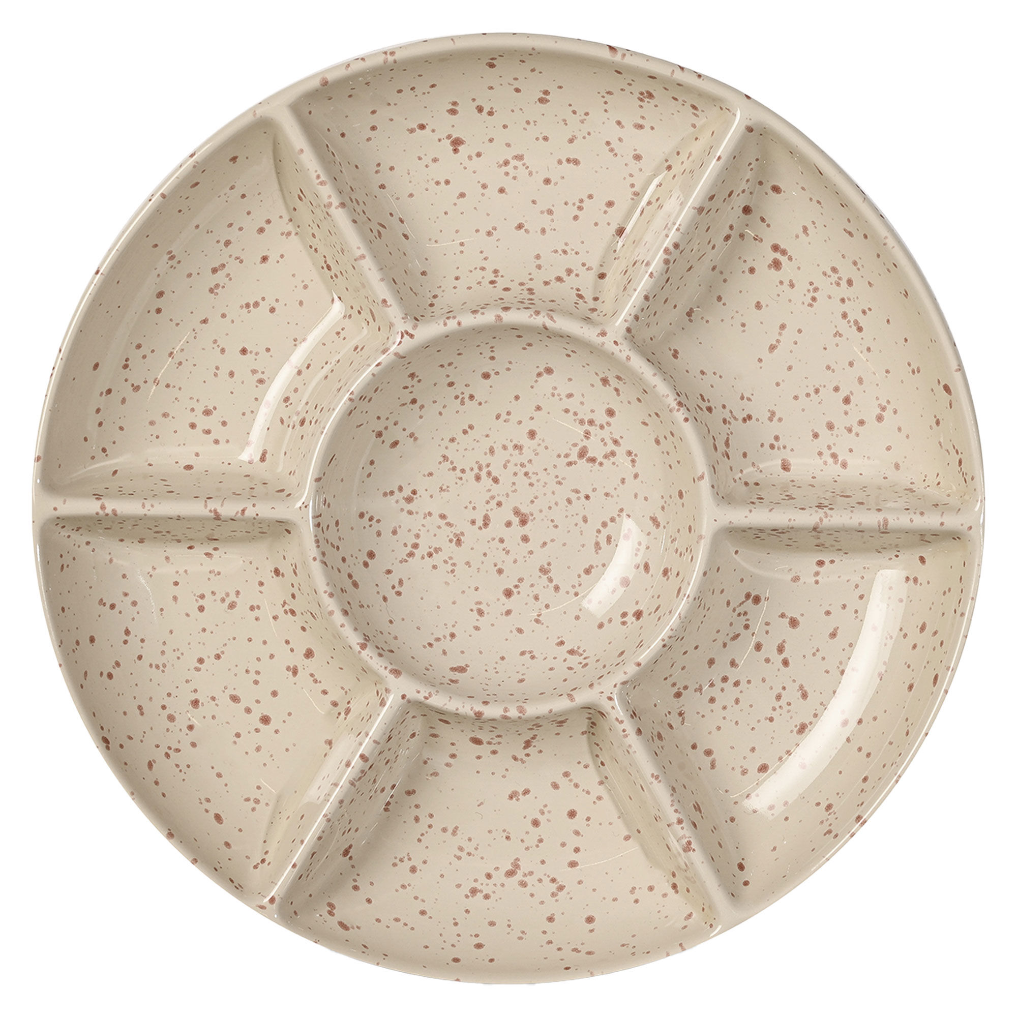 Ditte serveringsfat, beige/bordeaux