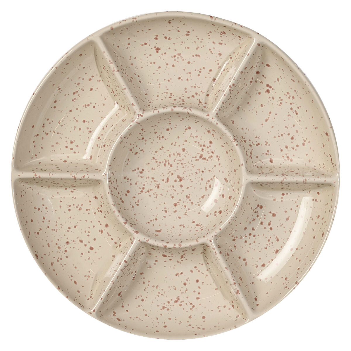 Ditte serveringsfad, beige/bordeaux