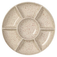 Ditte serveringsfad, beige/bordeaux