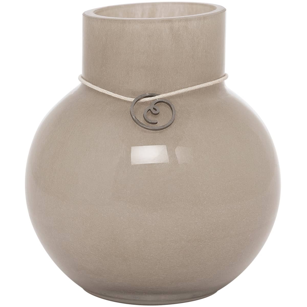 Glassvase rund 10 cm, Ø9, beige