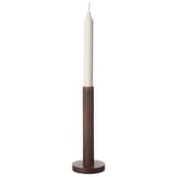 Ljusstake i trä 20 cm, mörkbrun