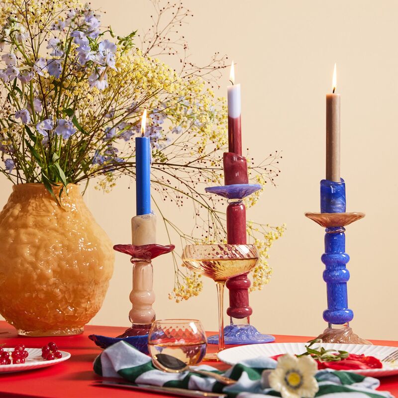 ljusstake 22 cm, beige