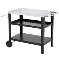 Vogn til stekebord med 4 brennere