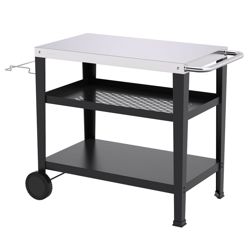 Vogn til stegebord med 4 brændere