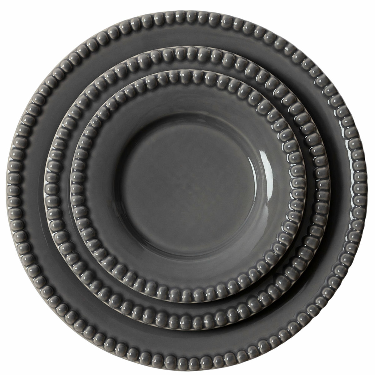 Daria 18 cm Assiett 2-pack, Clean Grey