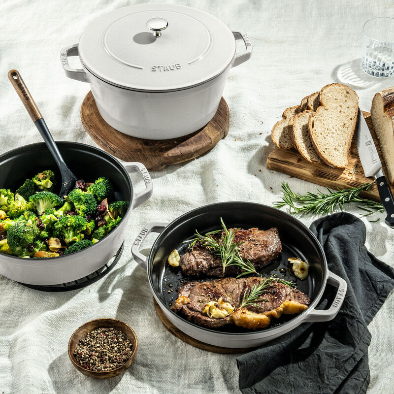 Grytesett i støpejern 24 cm, White Truffle