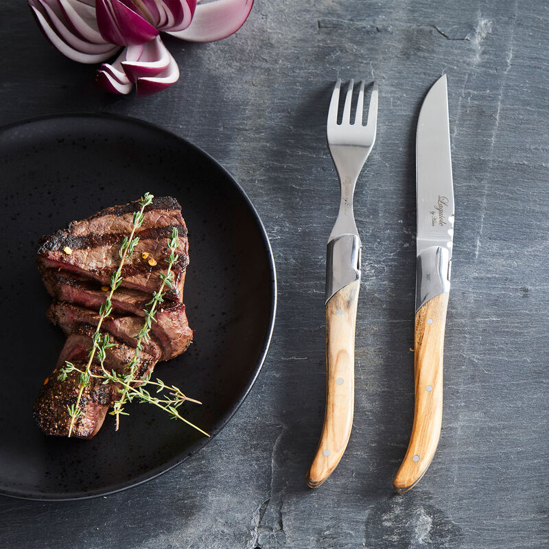 Gaffelsetti lahjarasiassa 6 osaa, oliivipuu