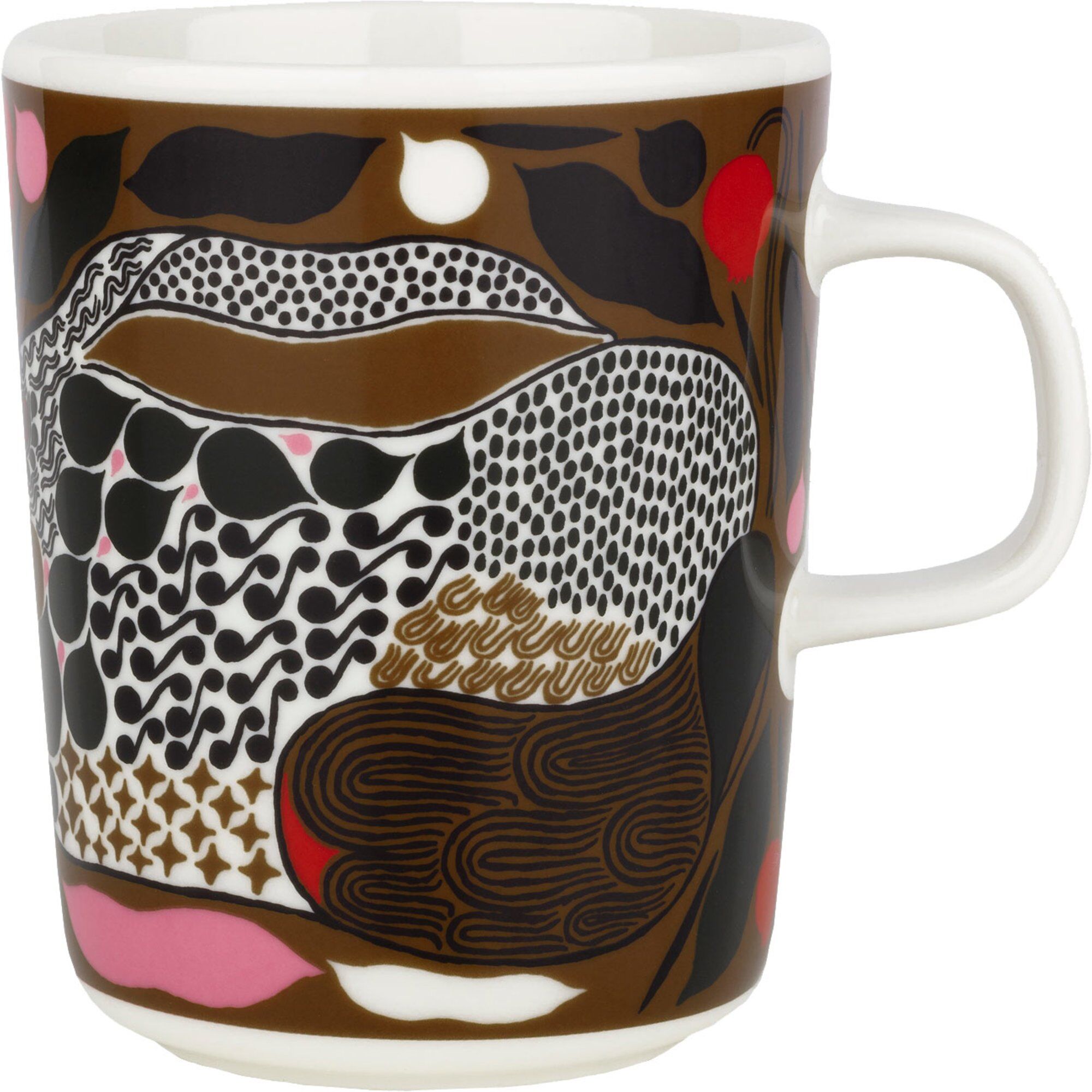 Marimekko Rusakko kopp 25 cl hvit-brun-grønn-rød