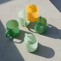 Borosilicate krus, jade green, 2-pack