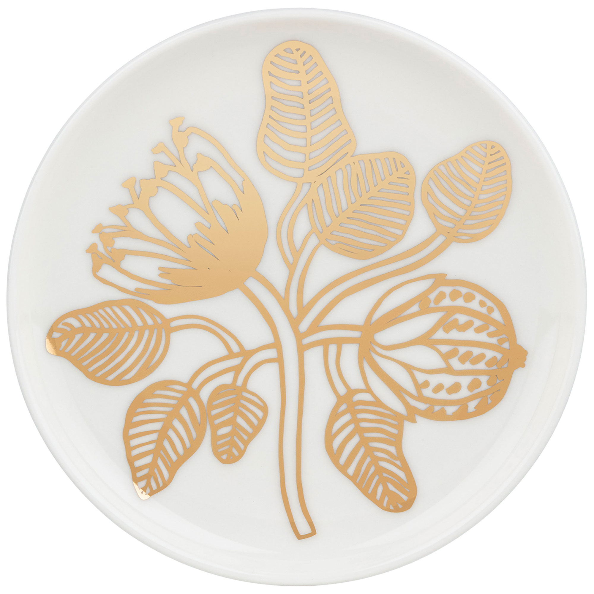 Marimekko Tiara Tallerken 13,5 cm, hvid/guld