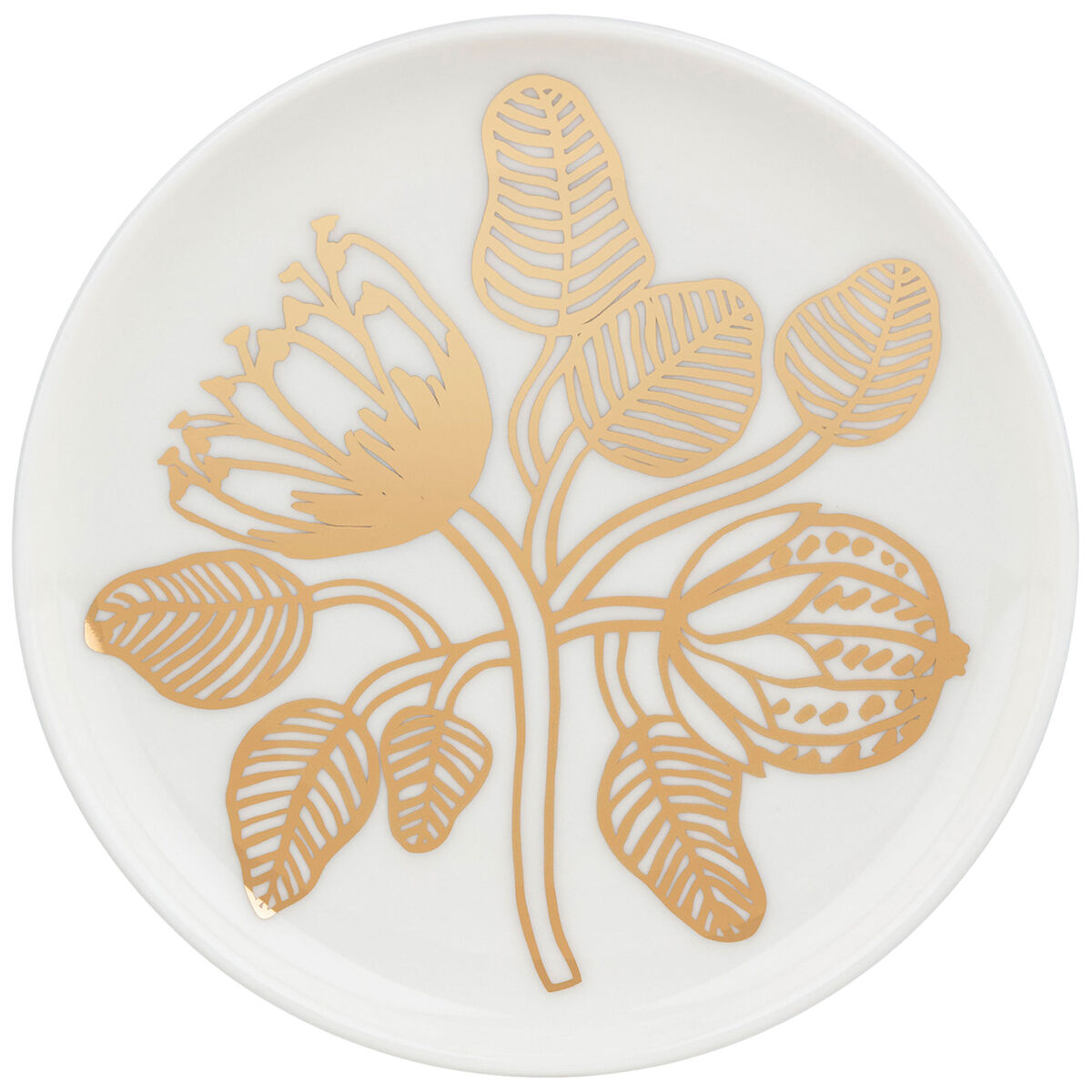 OIVA Marimekko Tiara tallrik 13,5 cm, vit/guld