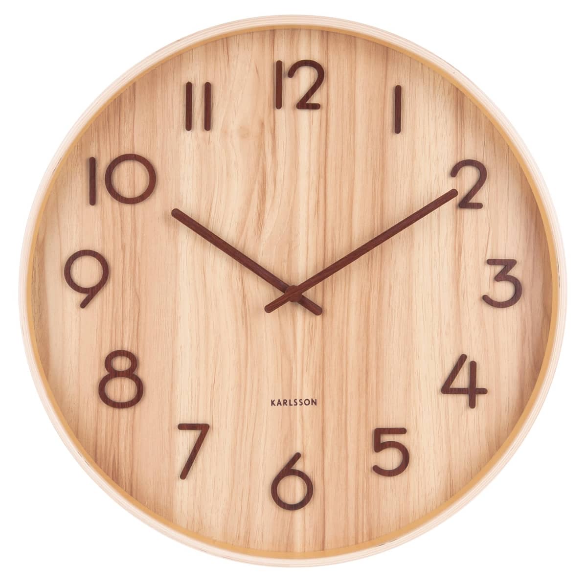 Pure veggklokke 40 cm, light wood