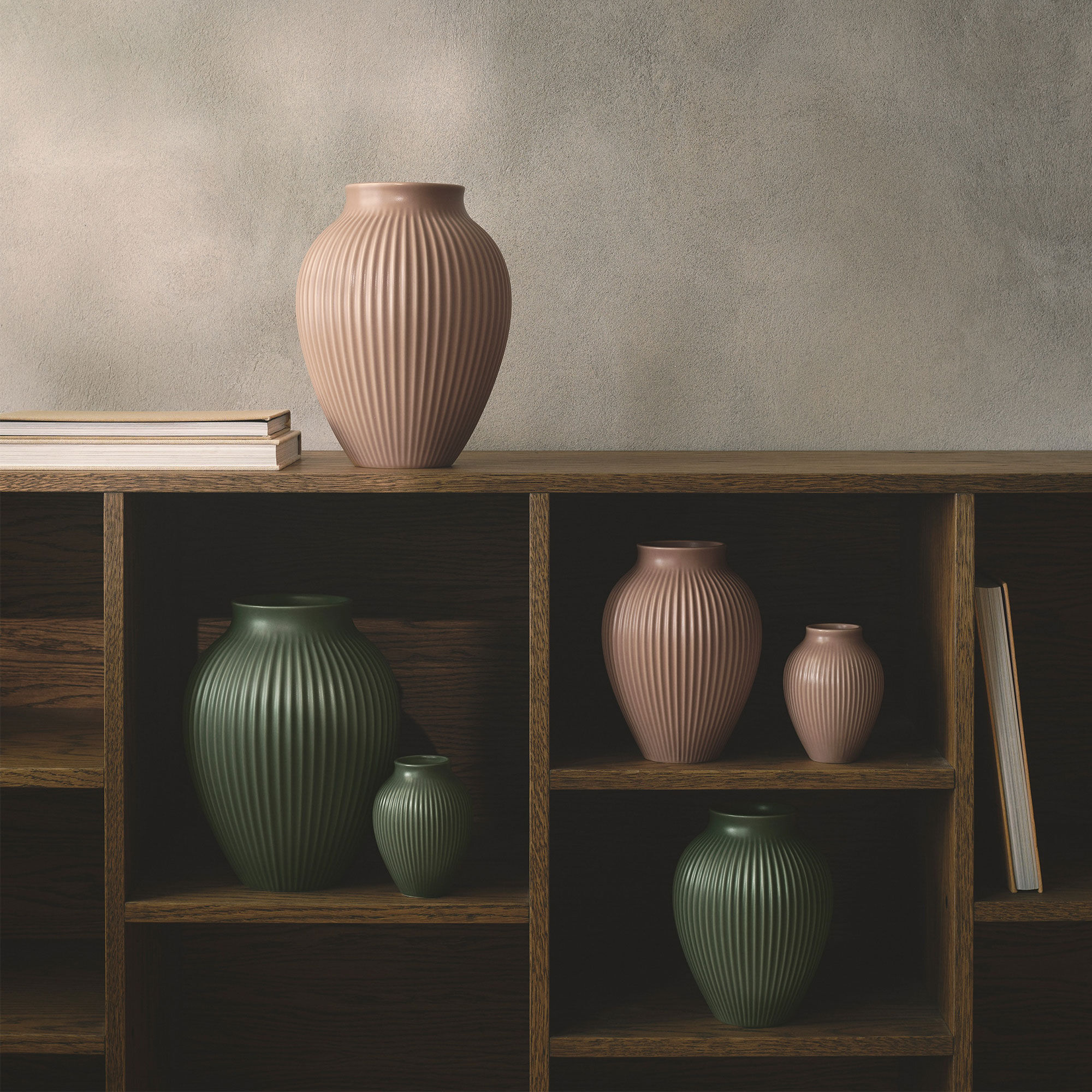 Knabstrup Ripple Celadon Vase 20 cm, grønn