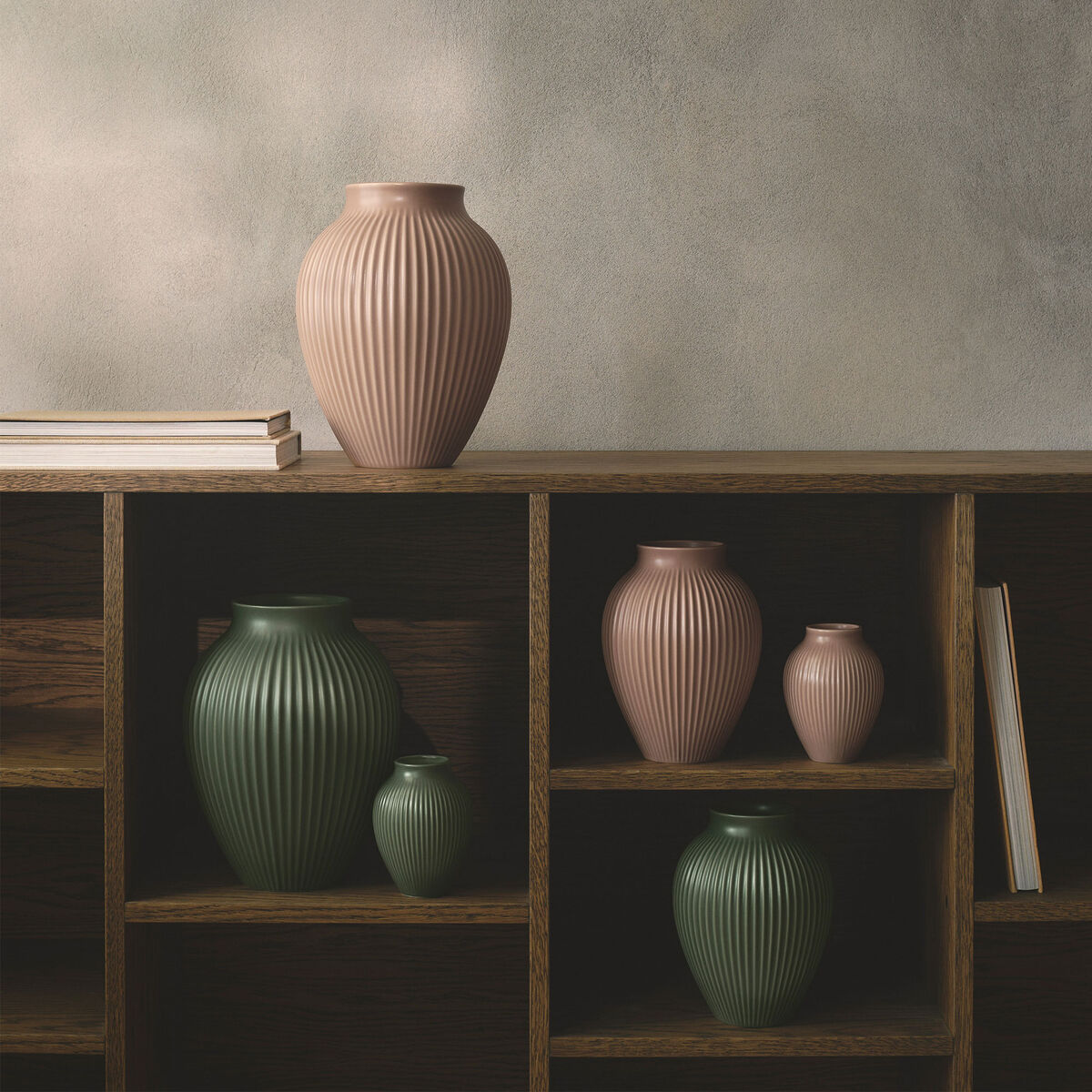 Knabstrup Ripple Celadon Vase 20 cm, grønn