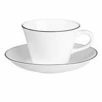 Natur Snövit kaffekopp med fat, 15 cl