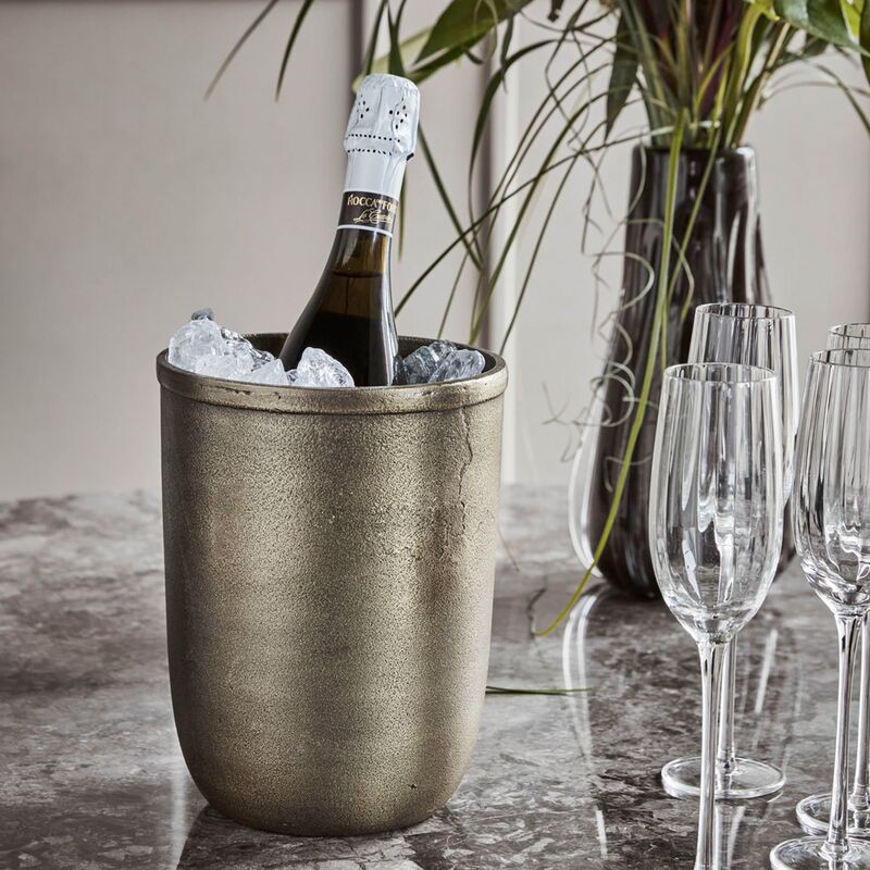 Champtub vinkøler, antik messing