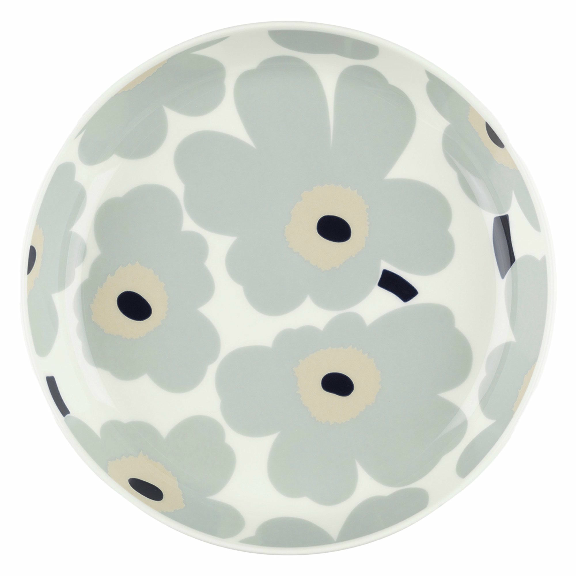 Unikko tallerken 20,5 cm, hvid/grå/sand/blå