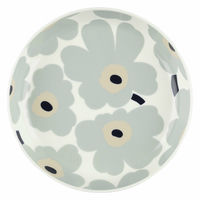 Unikko tallrik 20,5 cm, vit/grå/sand/blå