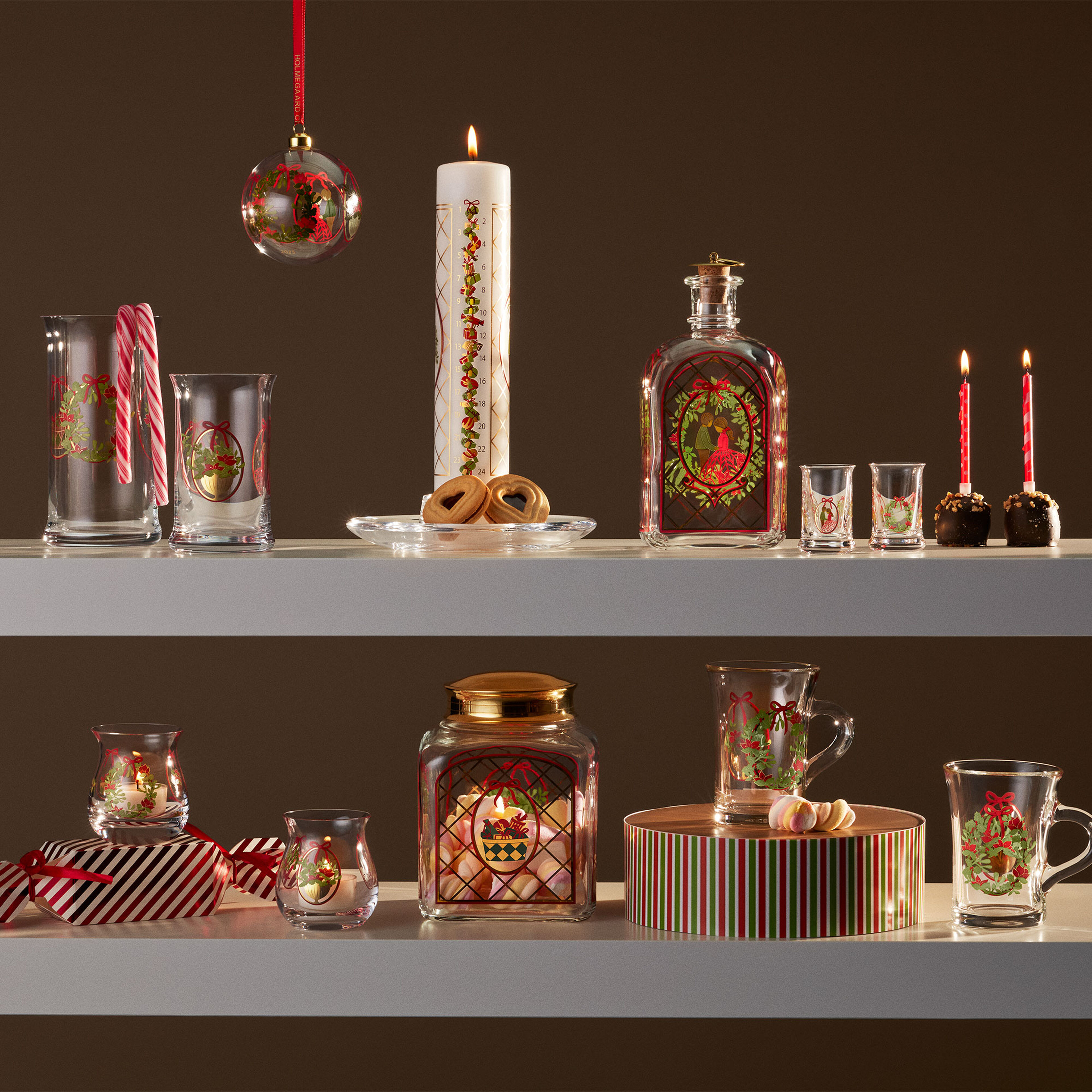 Holmegaard Julesnapsglass 2025 3 cl, 2 stk, flerfarget