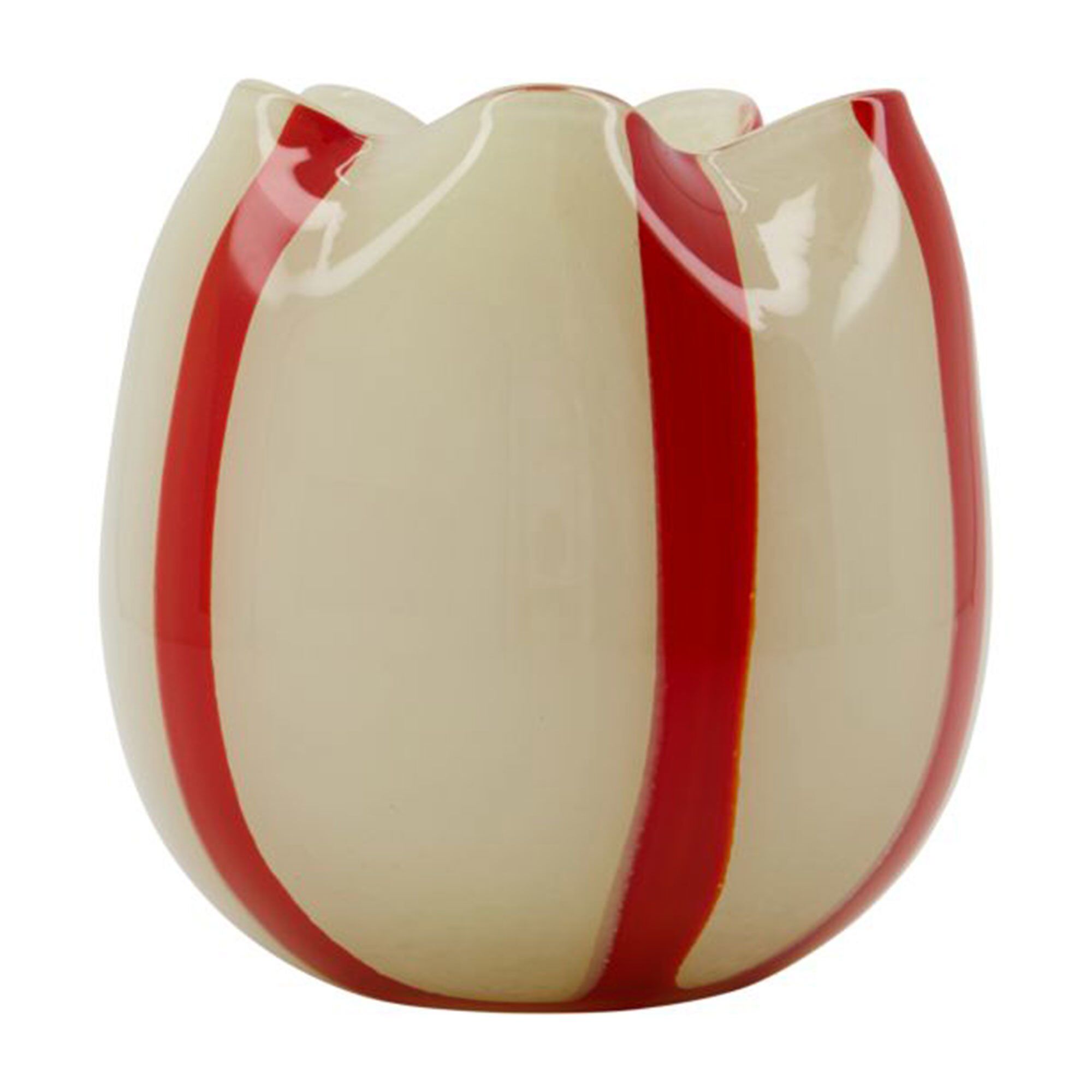 House Doctor Gula telysholder Ø15 cm Hvit-rød