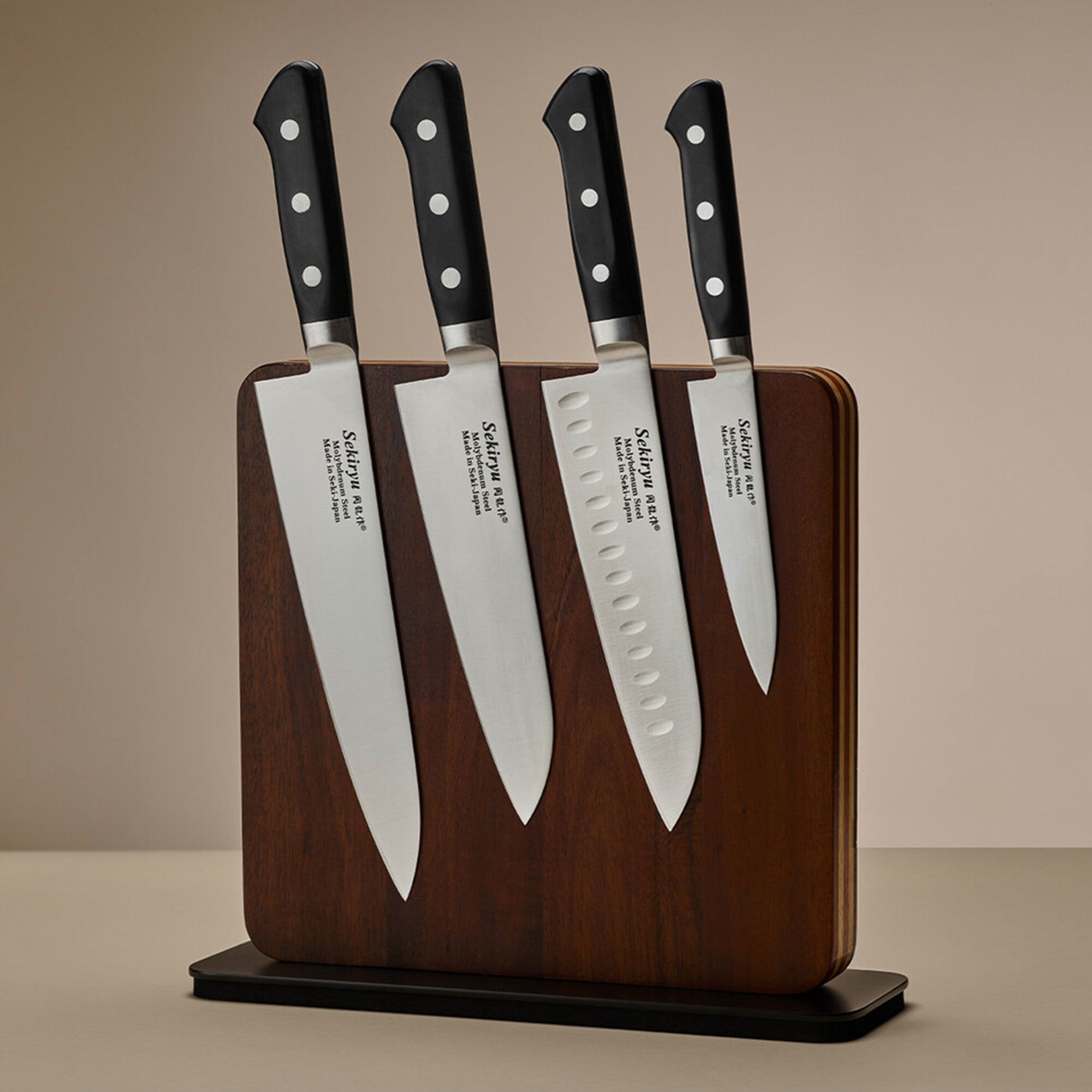 Alternativ bild 1 för Sekiryu - Master santokukniv med luftfickor 18 cm svart