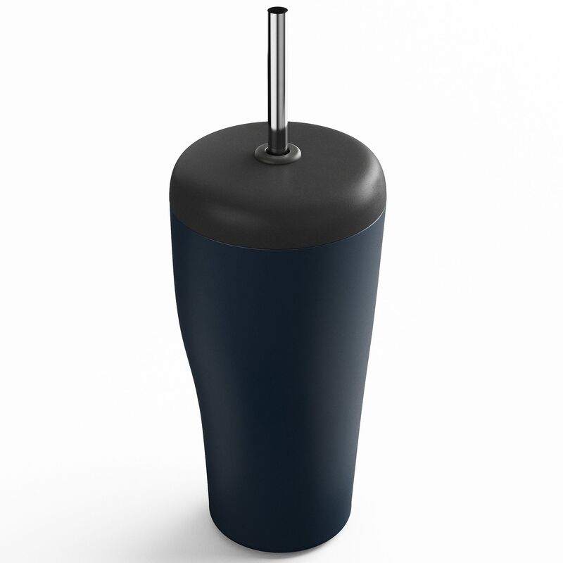 termoskopp + sugrör, blå