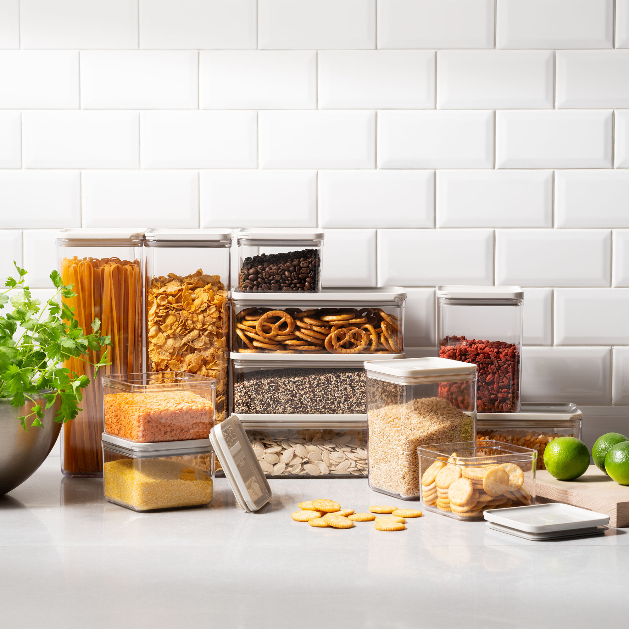 Canteen oppbevaringsbokser 12 deler, hvit