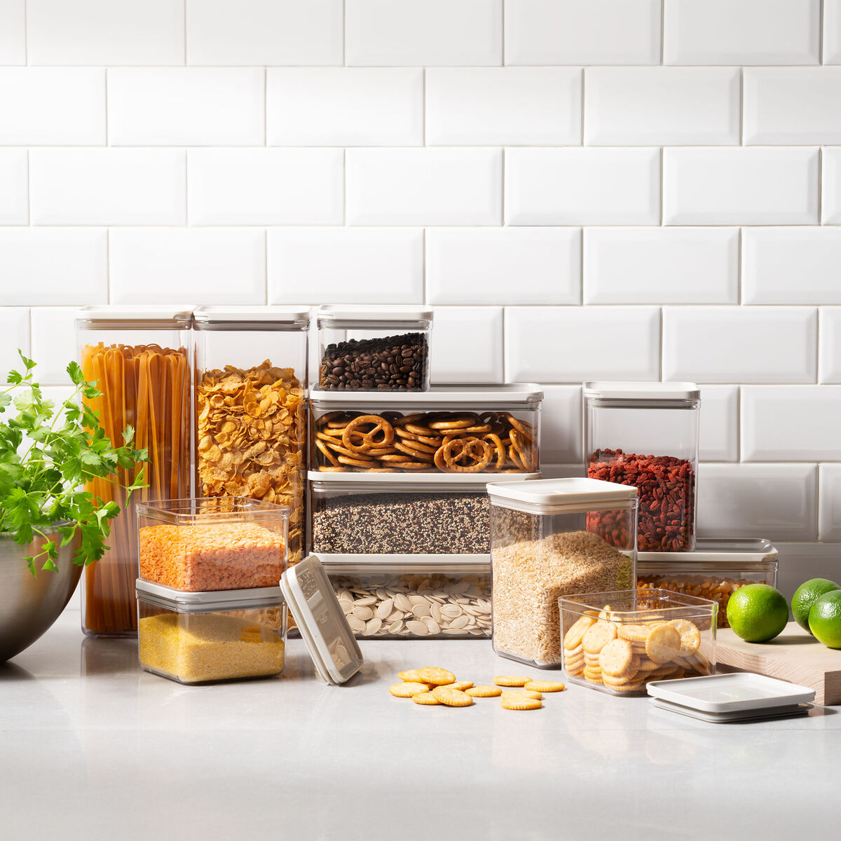 Canteen opbevaringsbeholdere 12 dele, hvid