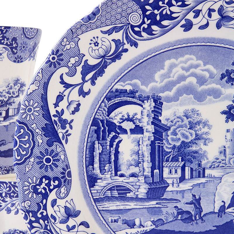 Spode Blue Italian -astiasto 12 osaa, sininen/valkoinen