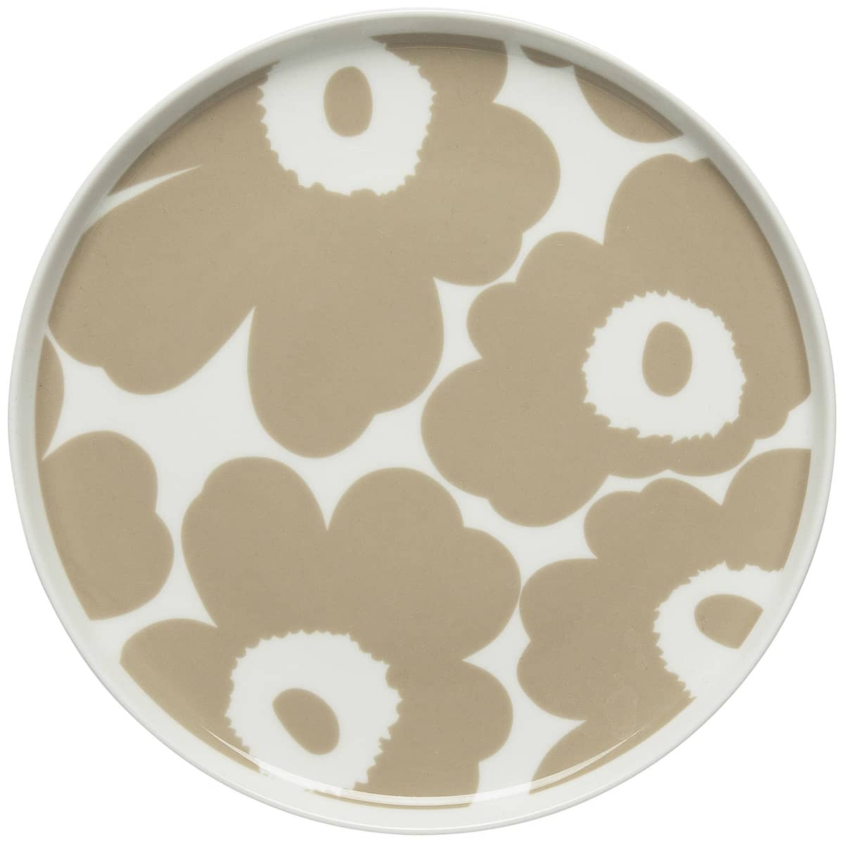 Unikko tallrik, 20 cm, vit/beige