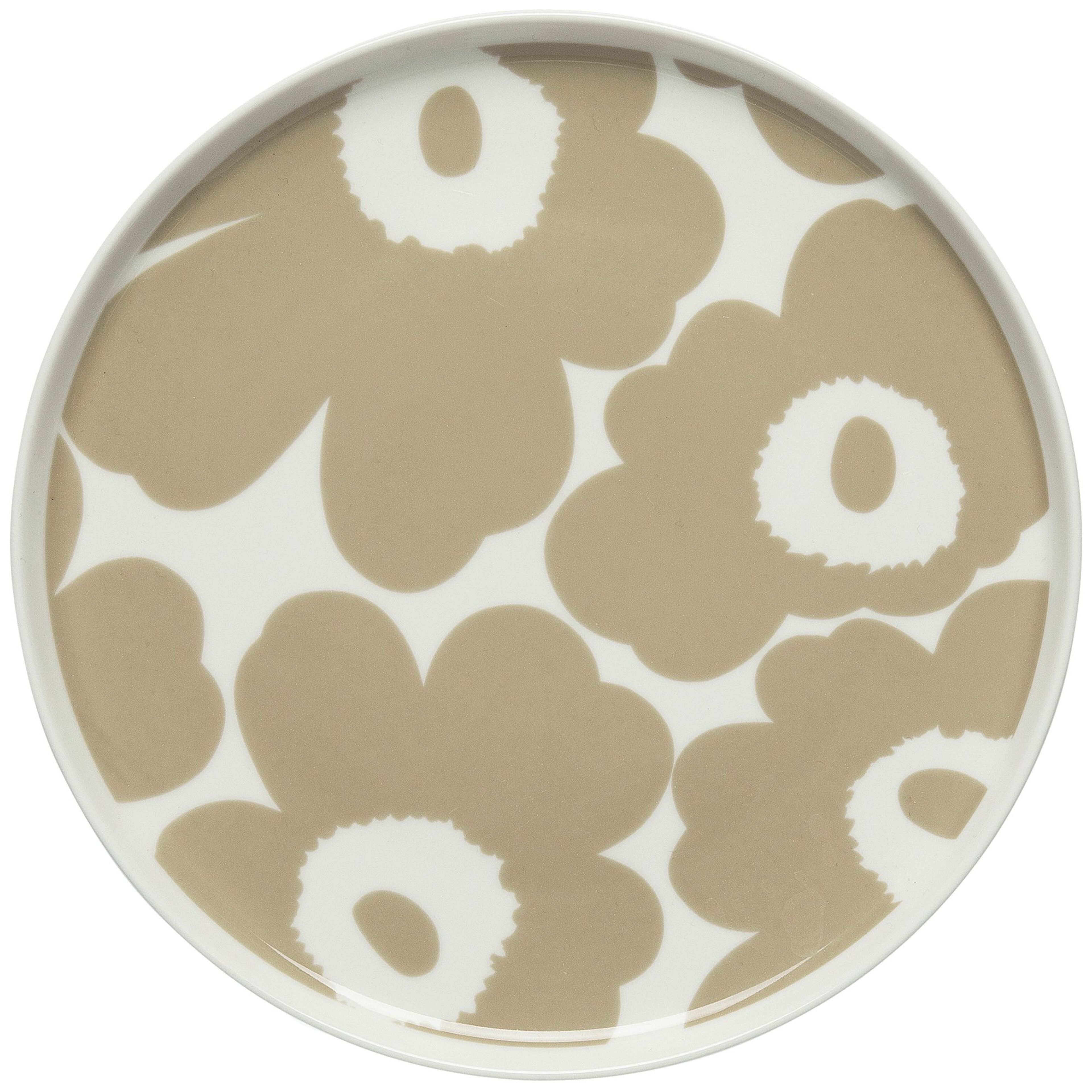Unikko tallrik, 20 cm, vit/beige