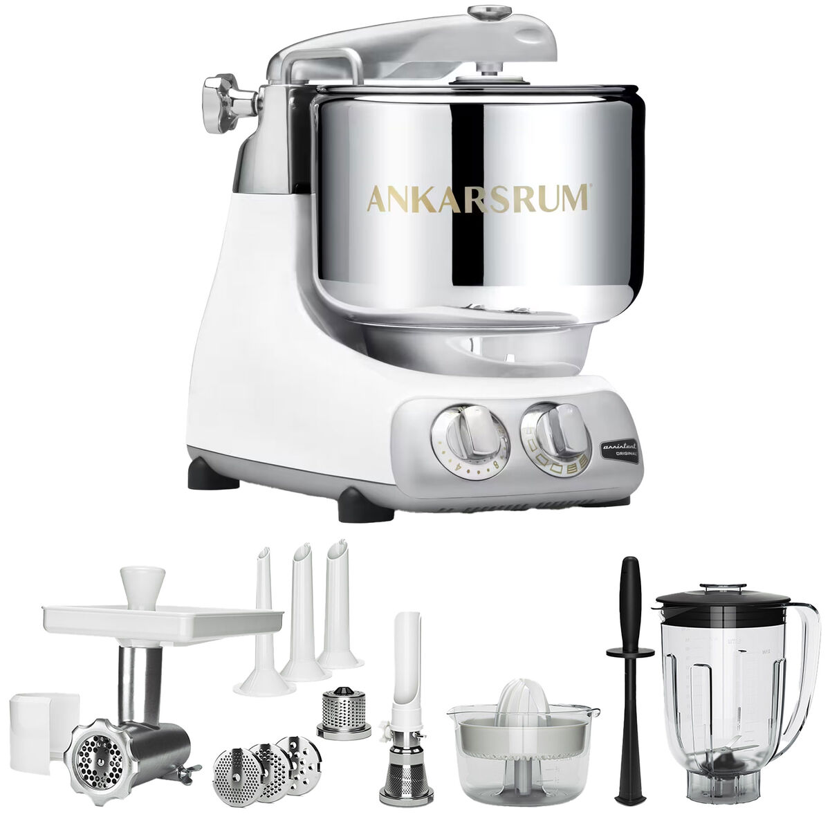 AKM 6230 Köksmaskin + Deluxepaket, Glossy white
