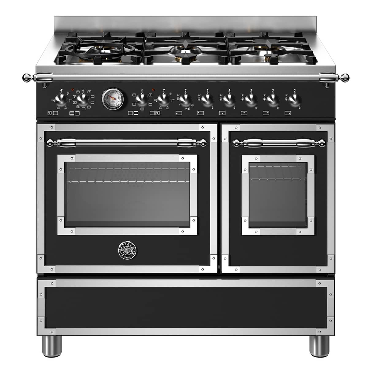 HER96L2ENET Heritage gaskomfur med dobbeltovn, 90 cm, mat sort
