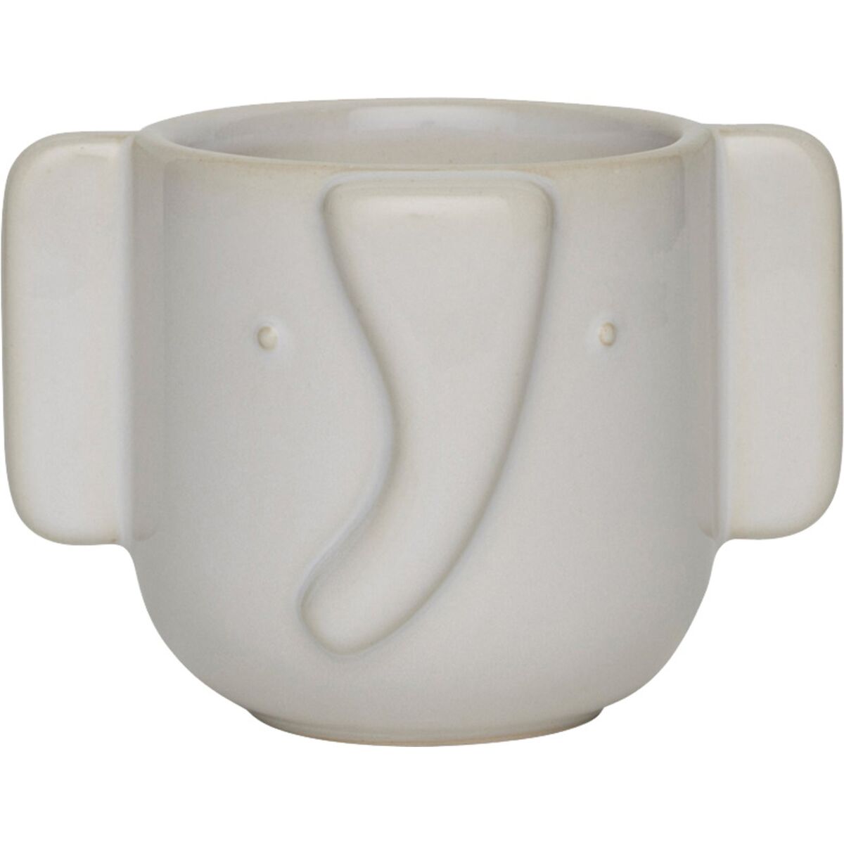 Elephant kruka 9 cm, vit