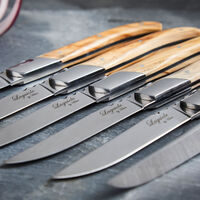 Steakknivsæt i gaveæske 6 dele, oliventræ