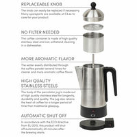 Design perkolator 6 koppar, rostfritt stål