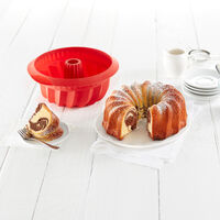 Savarinform dyp i silikon 22 cm, rød